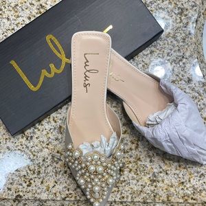 Lulus Sz 7 Beaded/Jeweled Slides/Mules